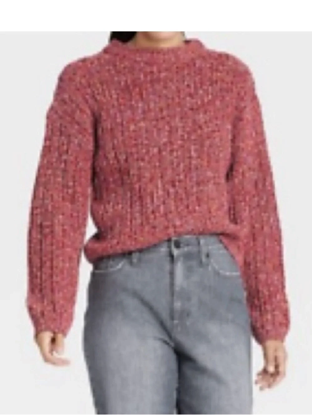 Universal Thread Marled Rose Ribbed Turtleneck Sweater